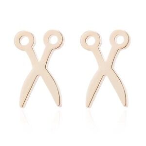 Scissors Earrings Cute Minimalist Studs 18K Gold Plated 304‎ Stainless Steel